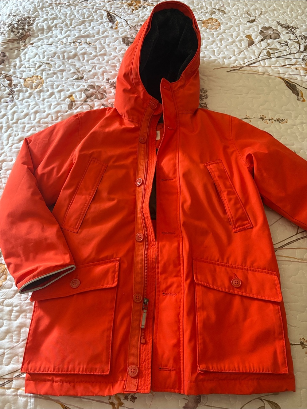 Gap kids Bright Orange Hooded Parka heavy Jacket size XXL